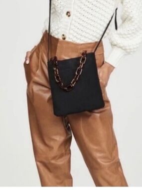 Madewell Black Crossbody Bag with Tortoiseshell-Link Handle